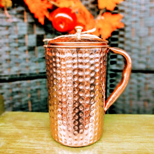 Copper Water Pitcher | Ayurveda | Handmade | 100% Pure | Hammered 1.5 Litre